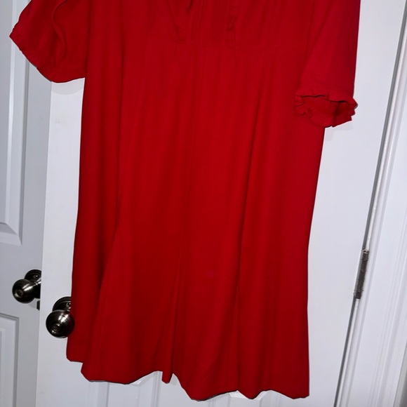 Talbots red a line dress with ruffles! ❤️ 👗 - Picture 5 of 5